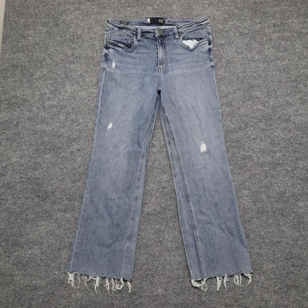 Kut From The Kloth Kelsey Jeans Womens 12 Blue Medium Wash High Rise Ankle Flare